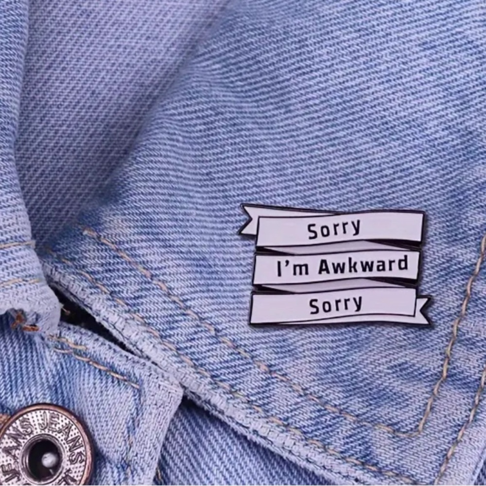 Sorry I'm Awkward Enamel Pin - Picture 3 of 4